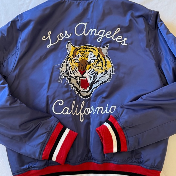 Forever 21 Los Angeles California Embroidered Tiger Bomber Jacket - Picture 1 of 12